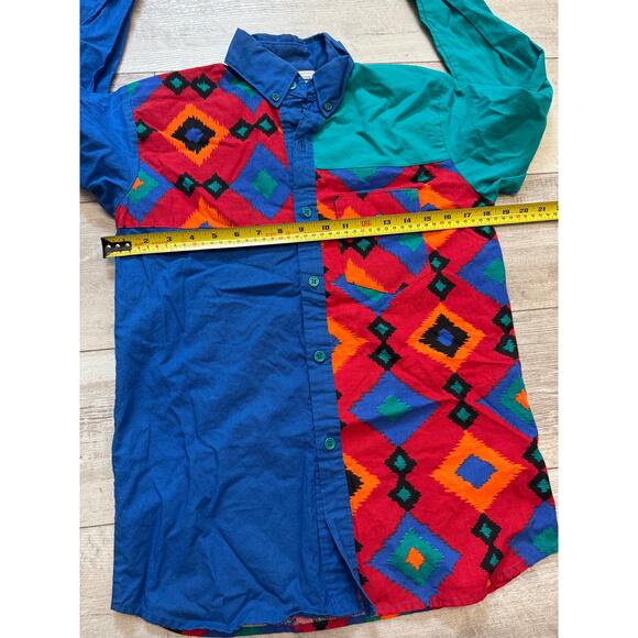 Vintage 90's BOLD Dakota Sunset Made in USA Cowgirl Western Button Down Shirt LG - Picture 6 of 6